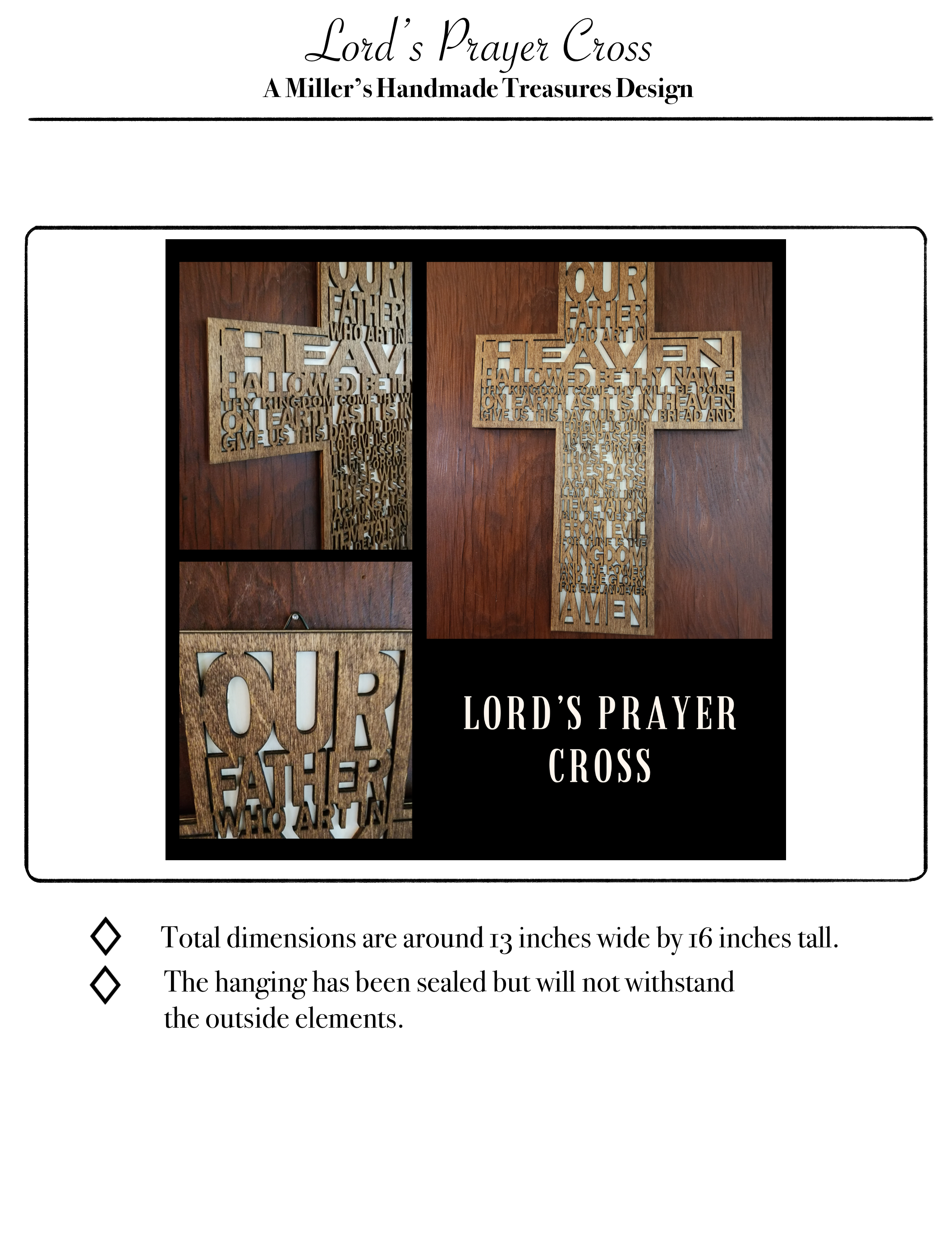 Lord's Prayer Cross Wall Hanging
