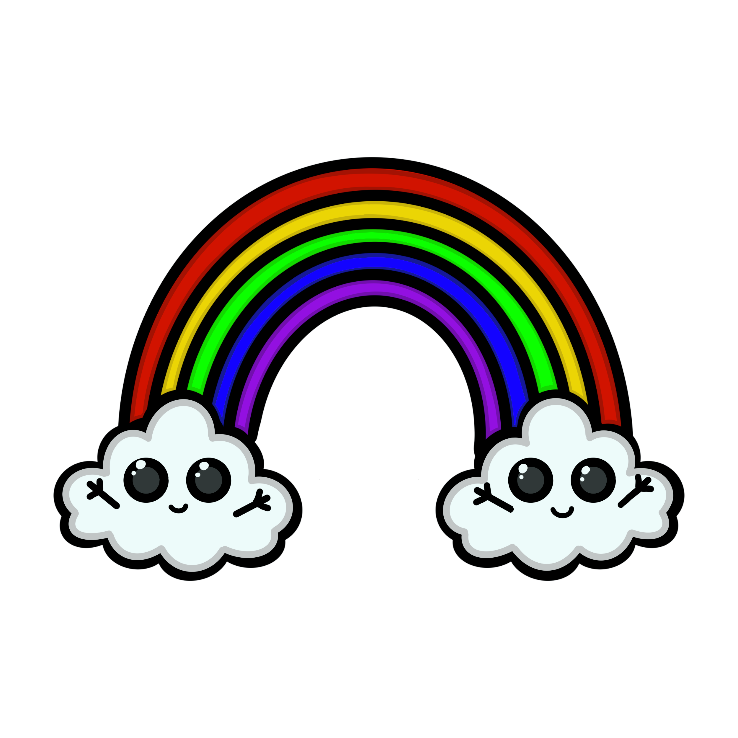 Rainbow and Cloud Sticker 2