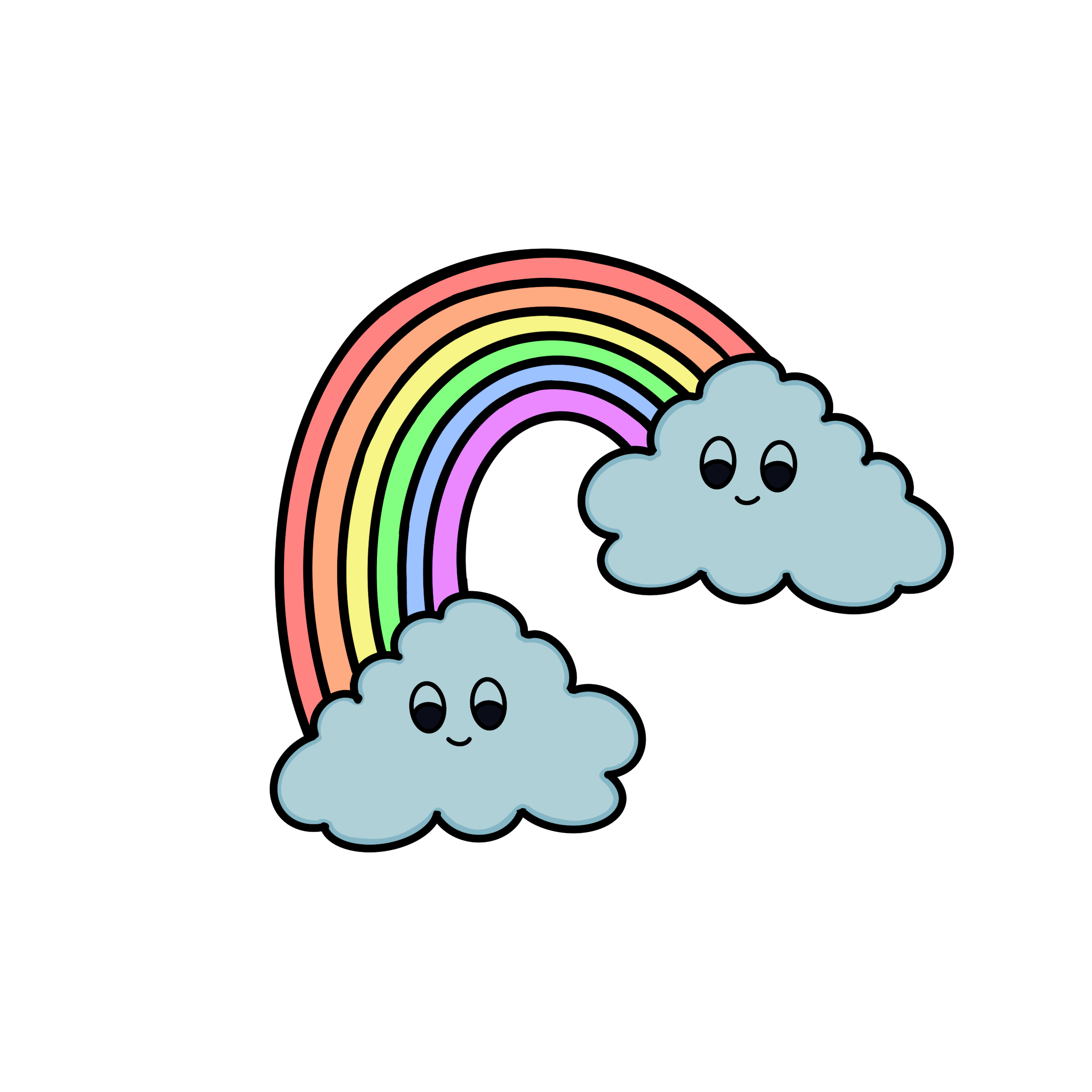 Rainbow and Cloud Stickers 1