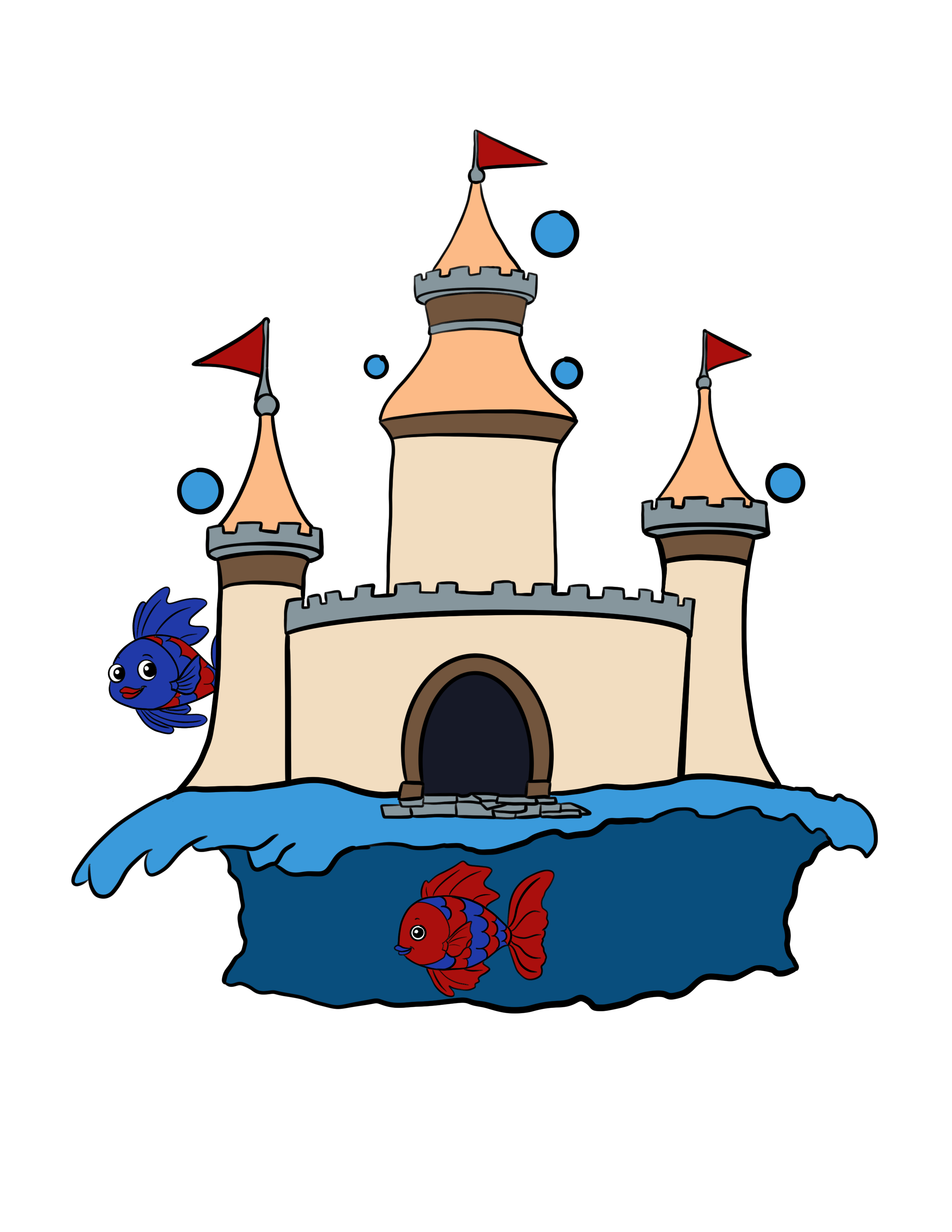 Beige Sea Castle Sticker