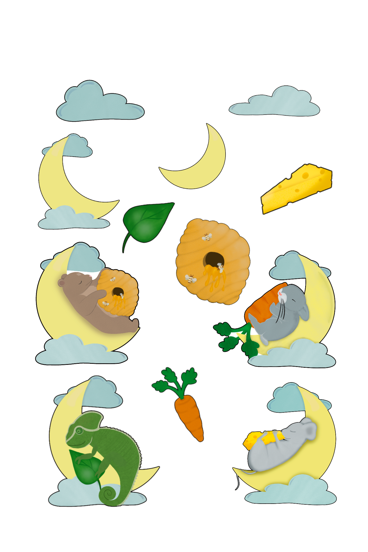 Sleepytime Critters 4 x 6 Sticker Sheet