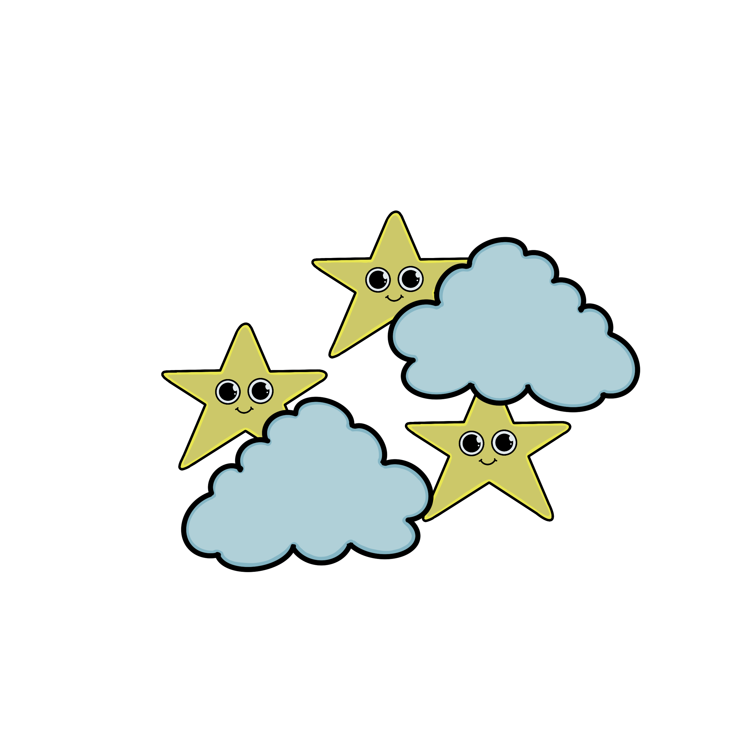 Clouds and Stars Sticker