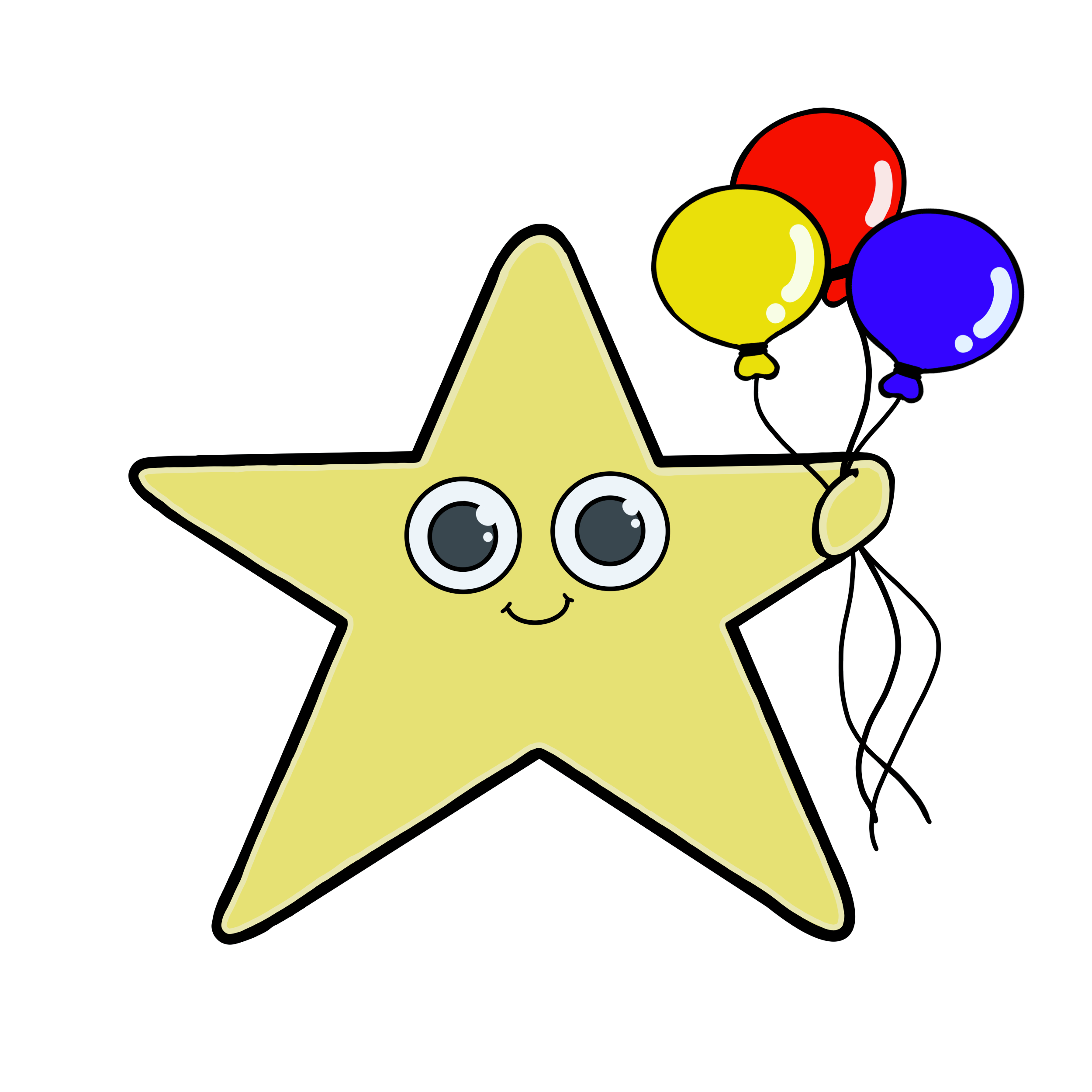 Star with Balloons Sticker