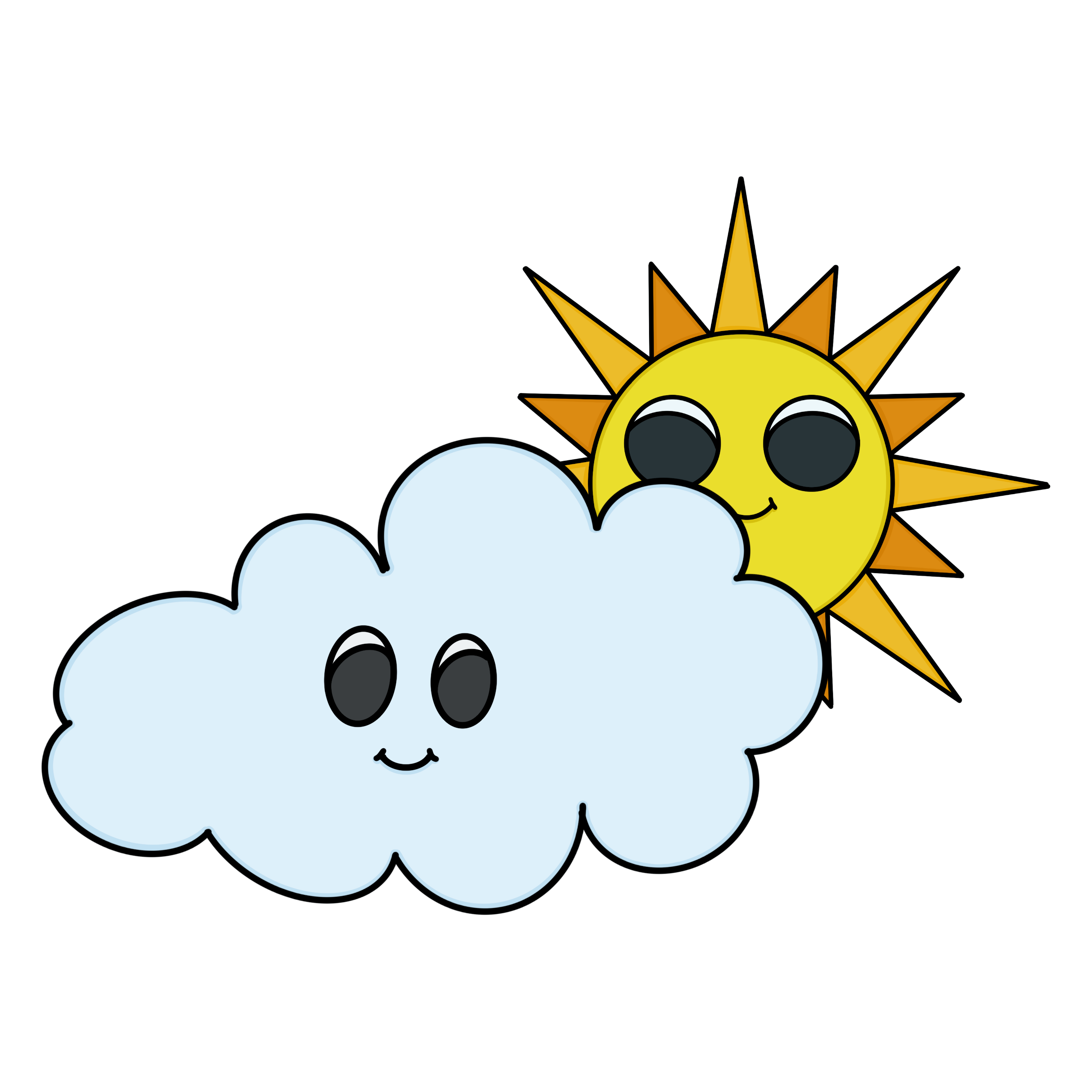 Sun & Cloud Sticker